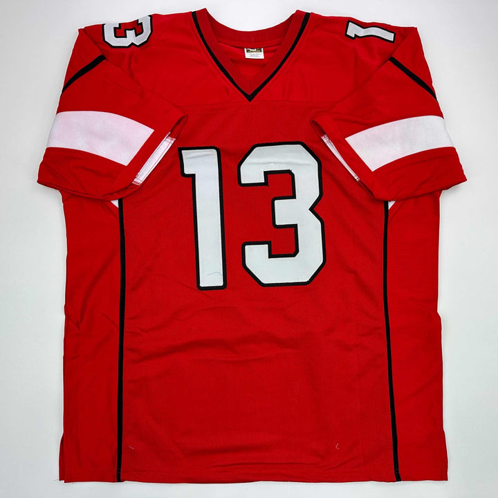 Facsimile Autographed Kurt Warner Arizona Red Reprint Jersey Size Men's XL