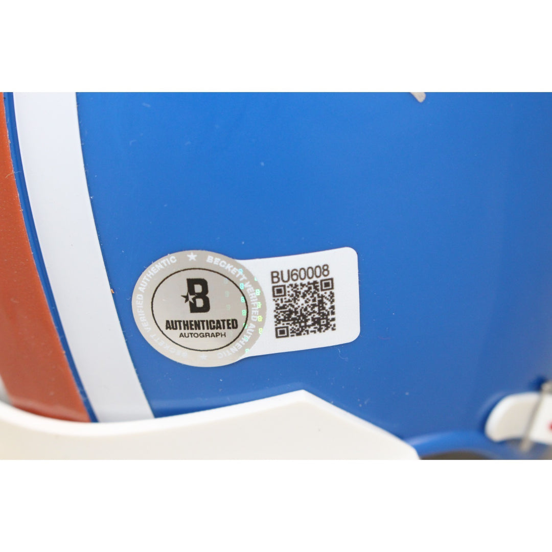 Floyd Little Autographed/Signed Denver Broncos TB Mini Helmet HOF Beckett 53736