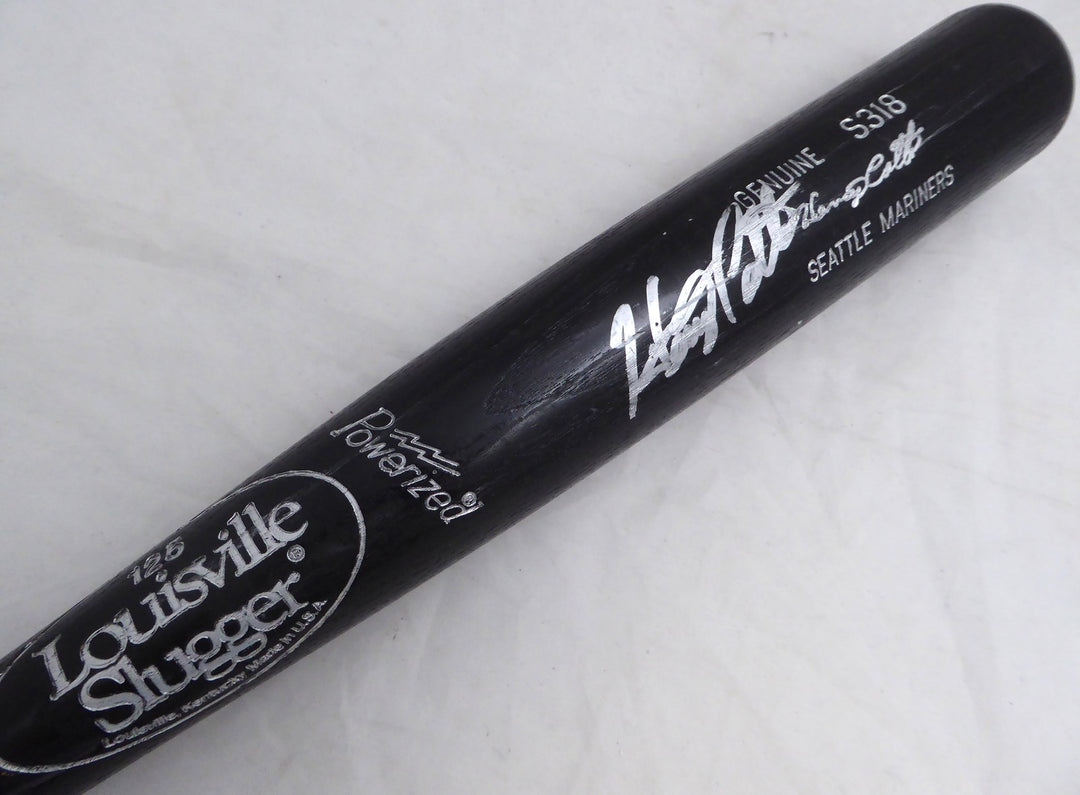 Henry Cotto Signed Black L Slugger Game Used Bat Seattle Mariners Light Use