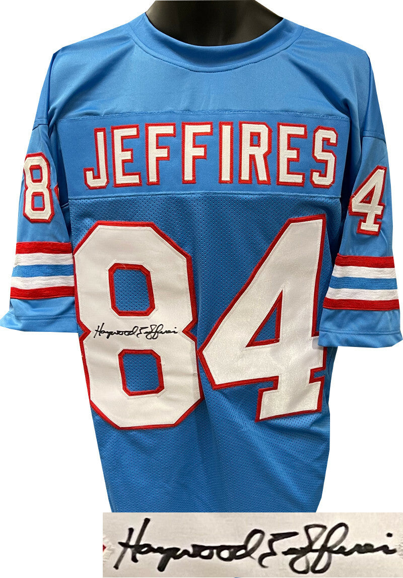 Haywood Jeffires signed Blue TB Custom Stitched Pro Style Football Jersey XL