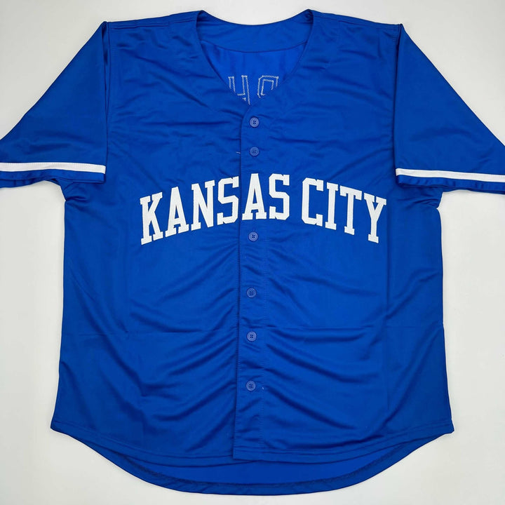 Autographed/Signed Bret Saberhagen Kansas City Dark Blue Jersey JSA COA