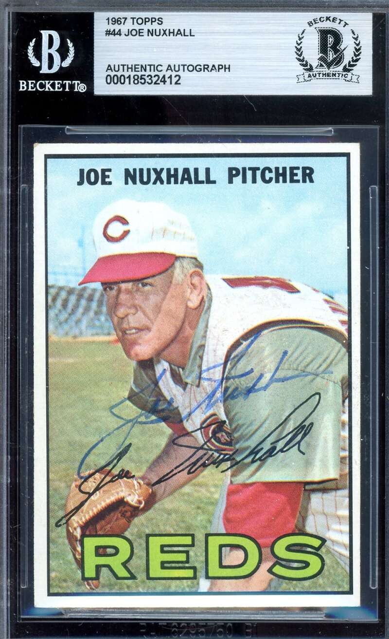 Joe Nuxhall Beckett BAS Vintage Signed 1967 Topps Autograph Reds