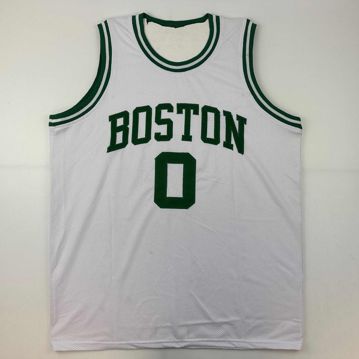 Facsimile Autographed Jayson Tatum Boston White Reprint Auto Jersey Size Mens XL