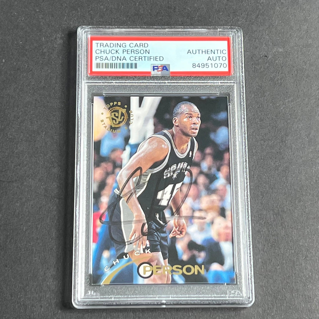 1995 Topps #282 Chuck Person Signed Card AUTO PSA Slabbed Spurs