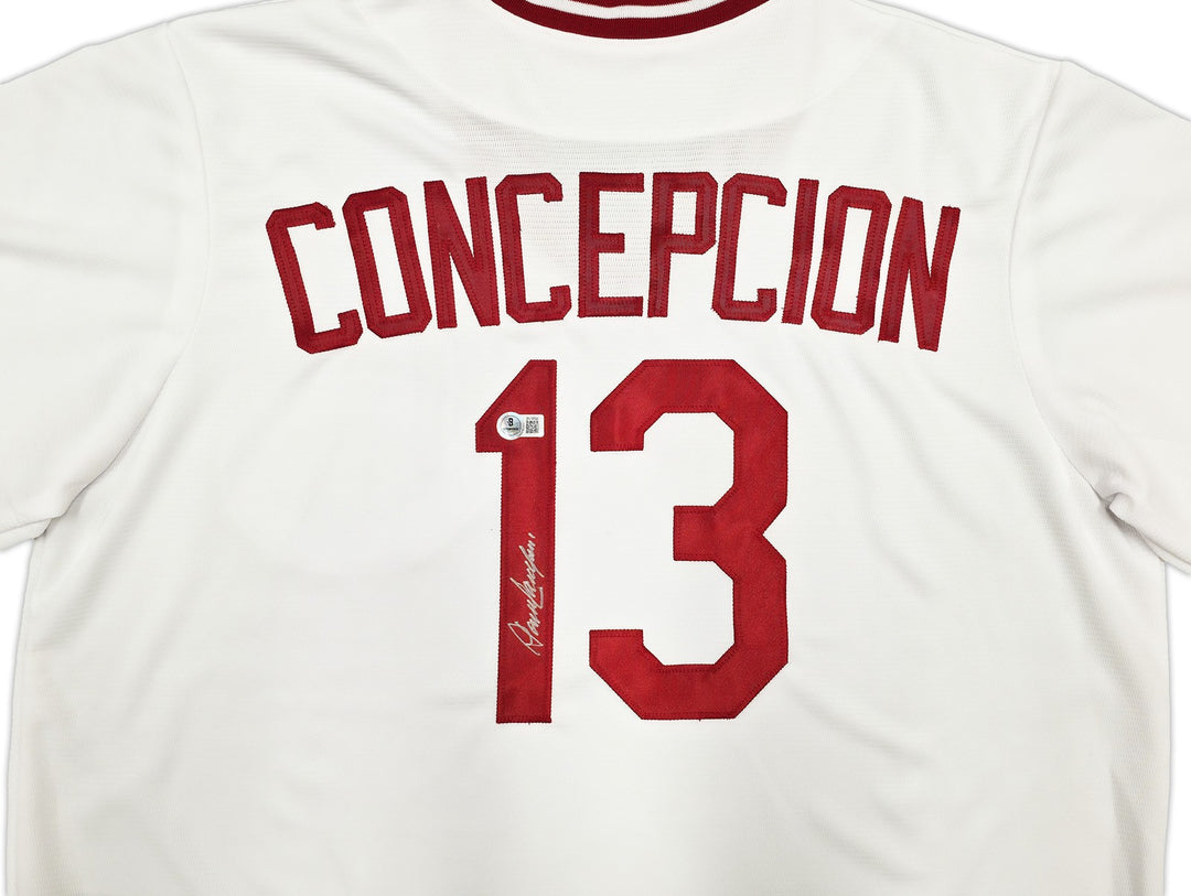 Reds Dave Concepcion Signed White Nike Cooperstown Collection Jersey Beckett