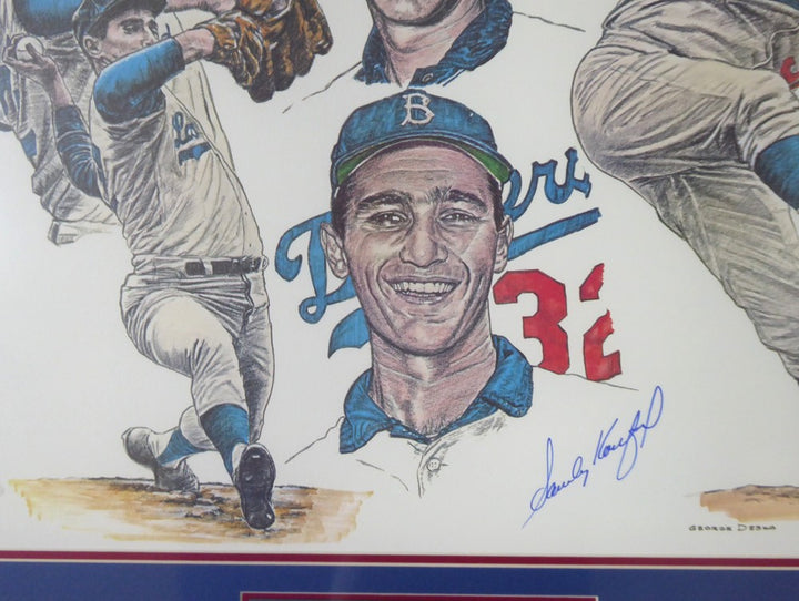 Sandy Koufax Signed Framed 18x24 Lithograph Photo Dodgers Beckett BAS