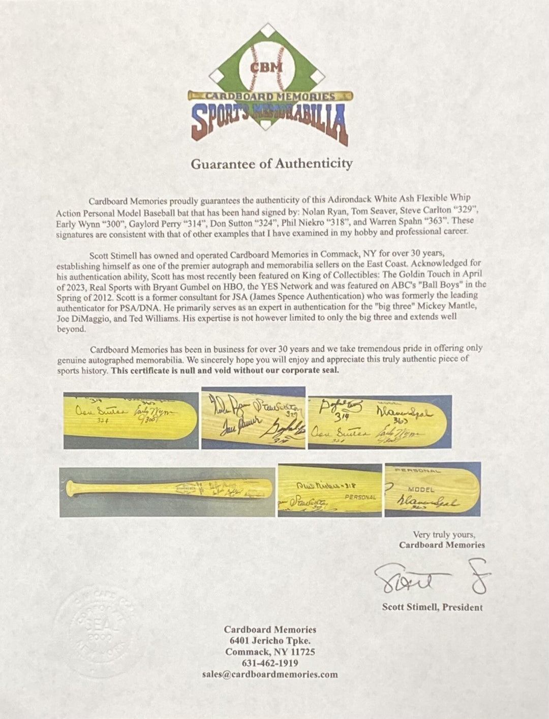 Ryan Seaver 300+ Win Pitchers Signed Adirondack Baseball Bat 8 Autograph CBM COA