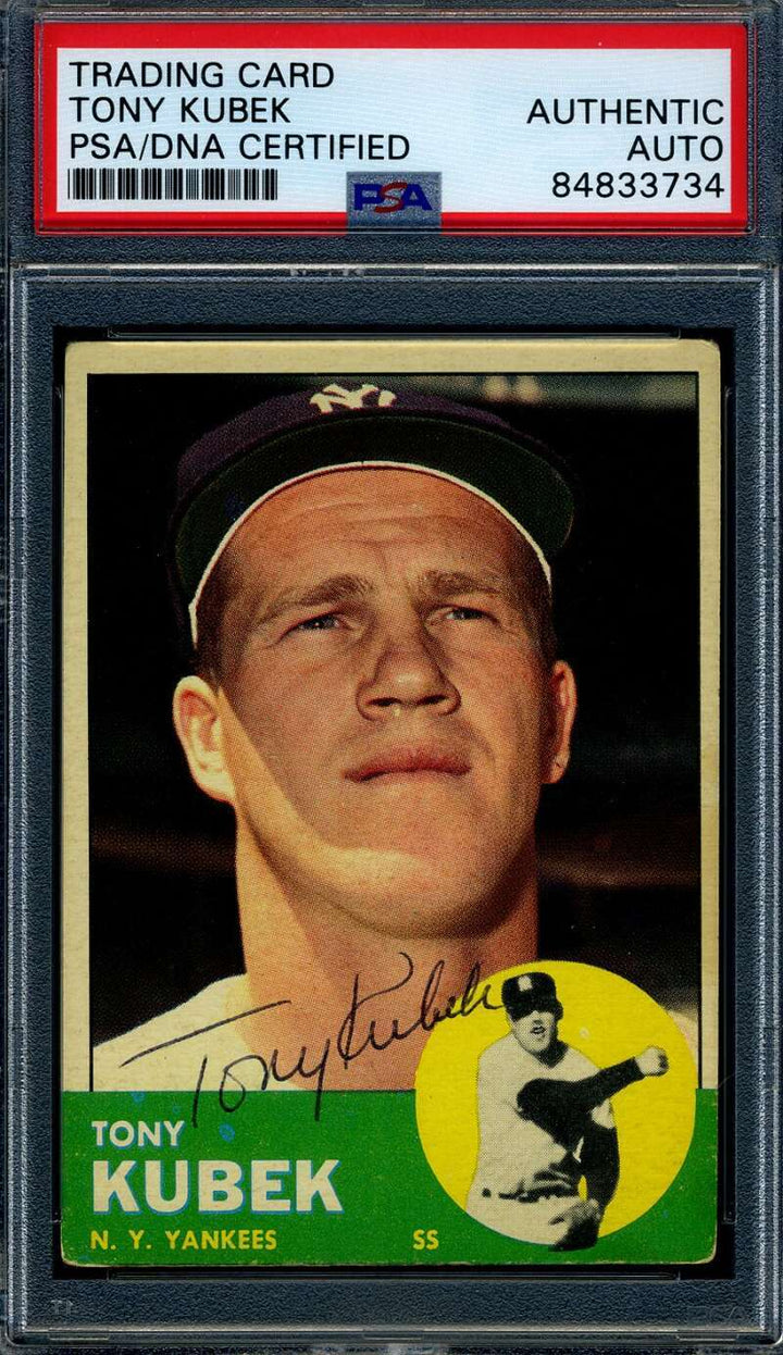 Tony Kubek PSA DNA Signed 1963 Topps Autographed