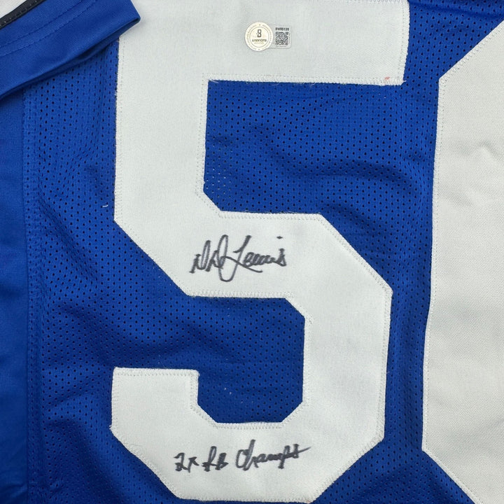 Autographed/Signed D.D. DD Lewis Dallas Retro Blue Football Jersey Beckett COA