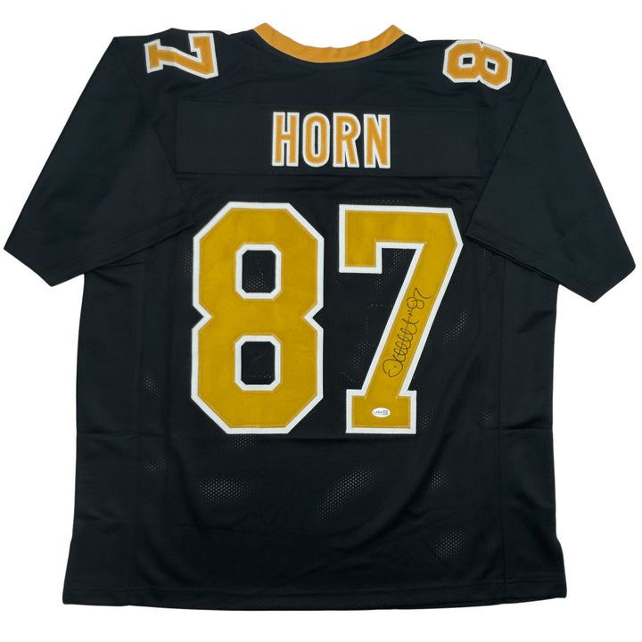 Autographed/Signed Joe Horn New Orleans Black Football Jersey JSA COA