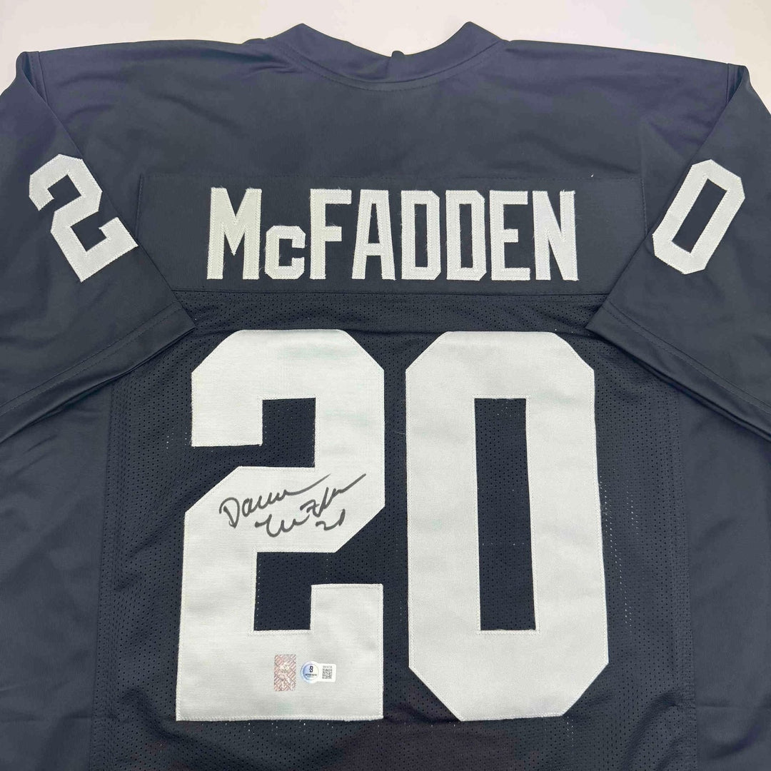 Autographed/Signed Darren McFadden Las Vegas Oakland Black Jersey BAS COA
