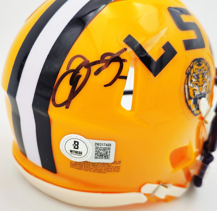 Odell Beckham Jr. Signed LSU Tigers Yellow Speed Mini Helmet Beckett Wit