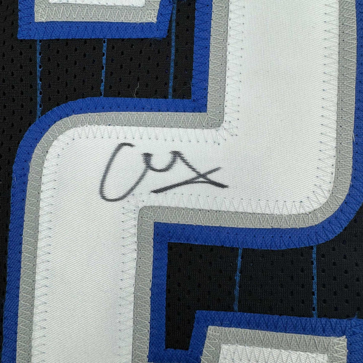 Framed Autographed/Signed Franz Wagner 35x39 Orlando Black Jersey BAS COA