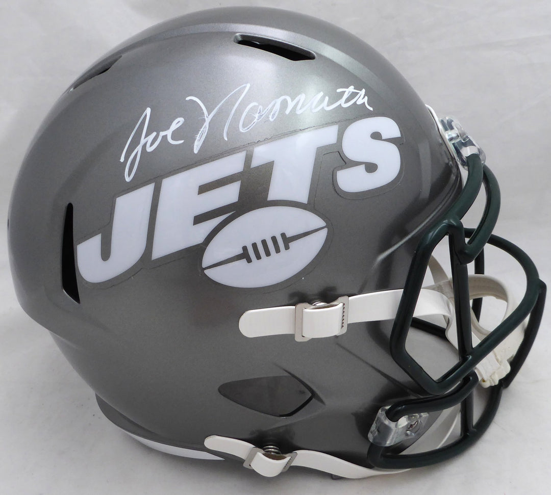 Joe Namath Signed Jets Full Size Flash Speed Replica Helmet Beckett #WI75062