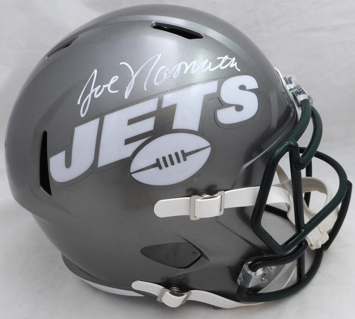 Joe Namath Signed Jets Full Size Flash Speed Replica Helmet Beckett #WI75062