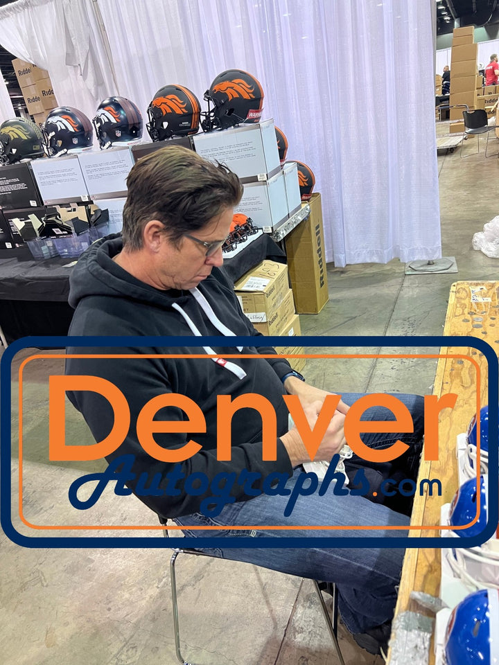 Ed McCaffrey Autographed Denver Broncos TB 75-96 Mini Helmet Beckett WIT 56380