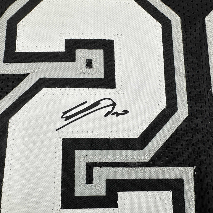 Facsimile Autographed Manu Ginobili San Antonio Black Reprint Jersey Men's XL