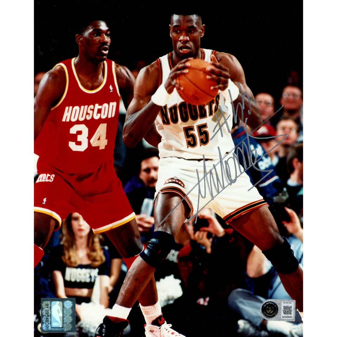 Dikembe Mutombo Autographed/Signed Denver Nuggets 8x10 Photo Beckett 57804