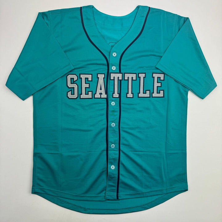 Autographed/Signed Bryan Woo Seattle Teal Baseball Jersey JSA COA