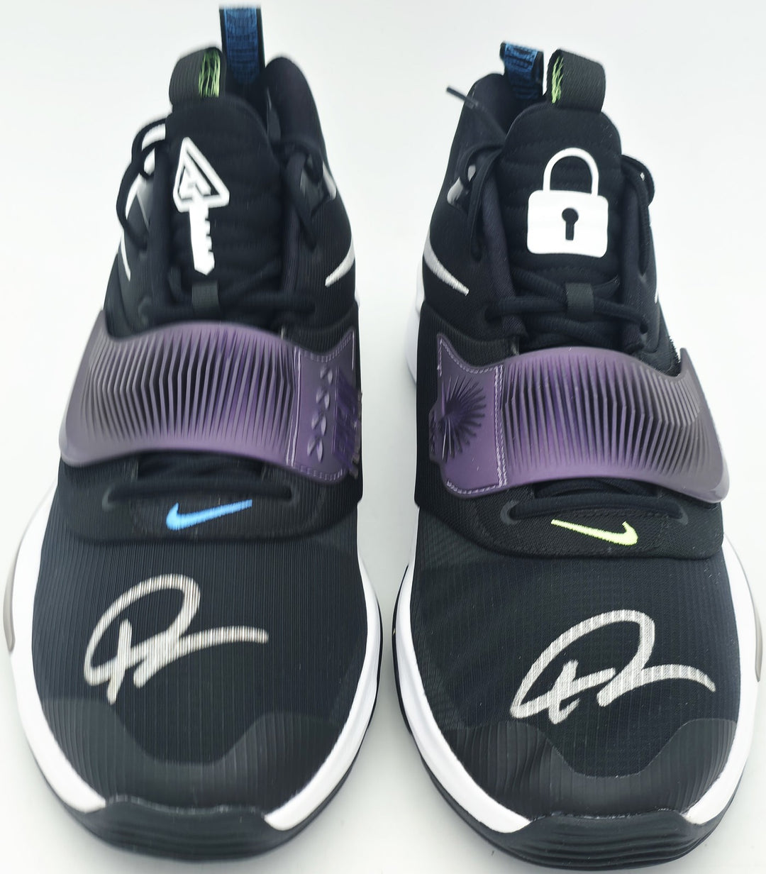 Giannis Signed 2021 PE Promo Nike Zoom Freak 3 NRG Shoes Size 17 BAS Witness