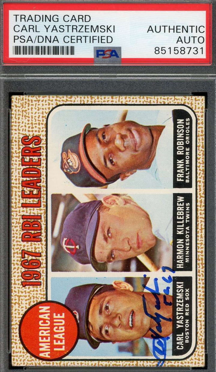 Carl Yastrzemski PSA DNA Coa Signed 1968 Topps Autograph