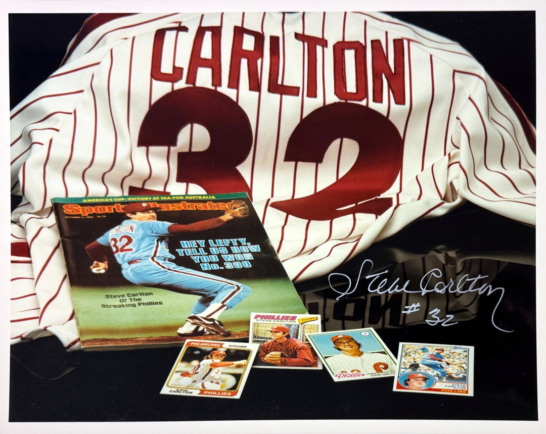 Steve Carlton signed Philadelphia Phillies Collage 8x10 Photo #32- COA -HOF/4XCY