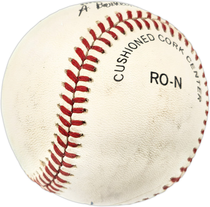 Connie Ryan Signed NL Baseball Boston Braves "6-6 4/16/53" JSA #L90683