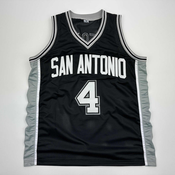 Facsimile Autographed De'Aaron Fox San Antonio Black Reprint Jersey Size Mens XL
