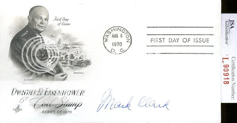 Mark Clark Jsa Authenticated Signed Fdc Certed Autograph