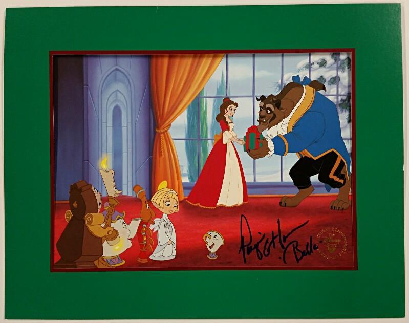 PAIGE O'HARA Signed 11x14 DISNEY LE Lithograph Beauty & the Beast Enchanted Xmas