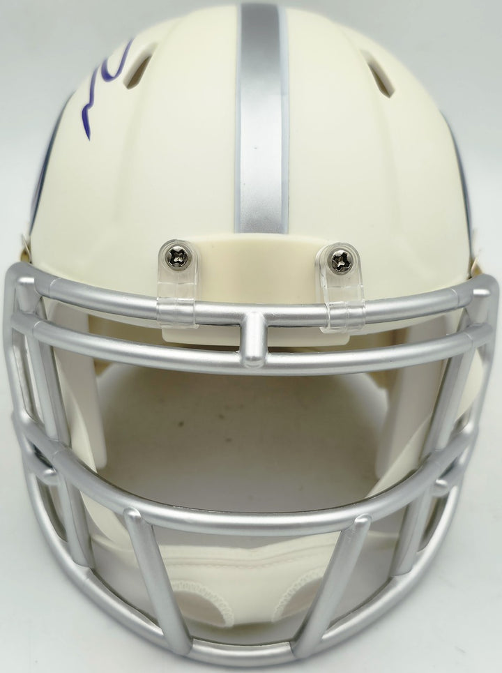 Jordan Addison Auto Vikings White 2024 Alternate Speed Mini Helmet Beckett