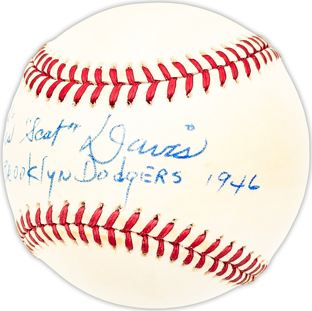 Otis Scat Davis Signed Official NL Baseball Brooklyn Dodgers "1946" Beckett QR
