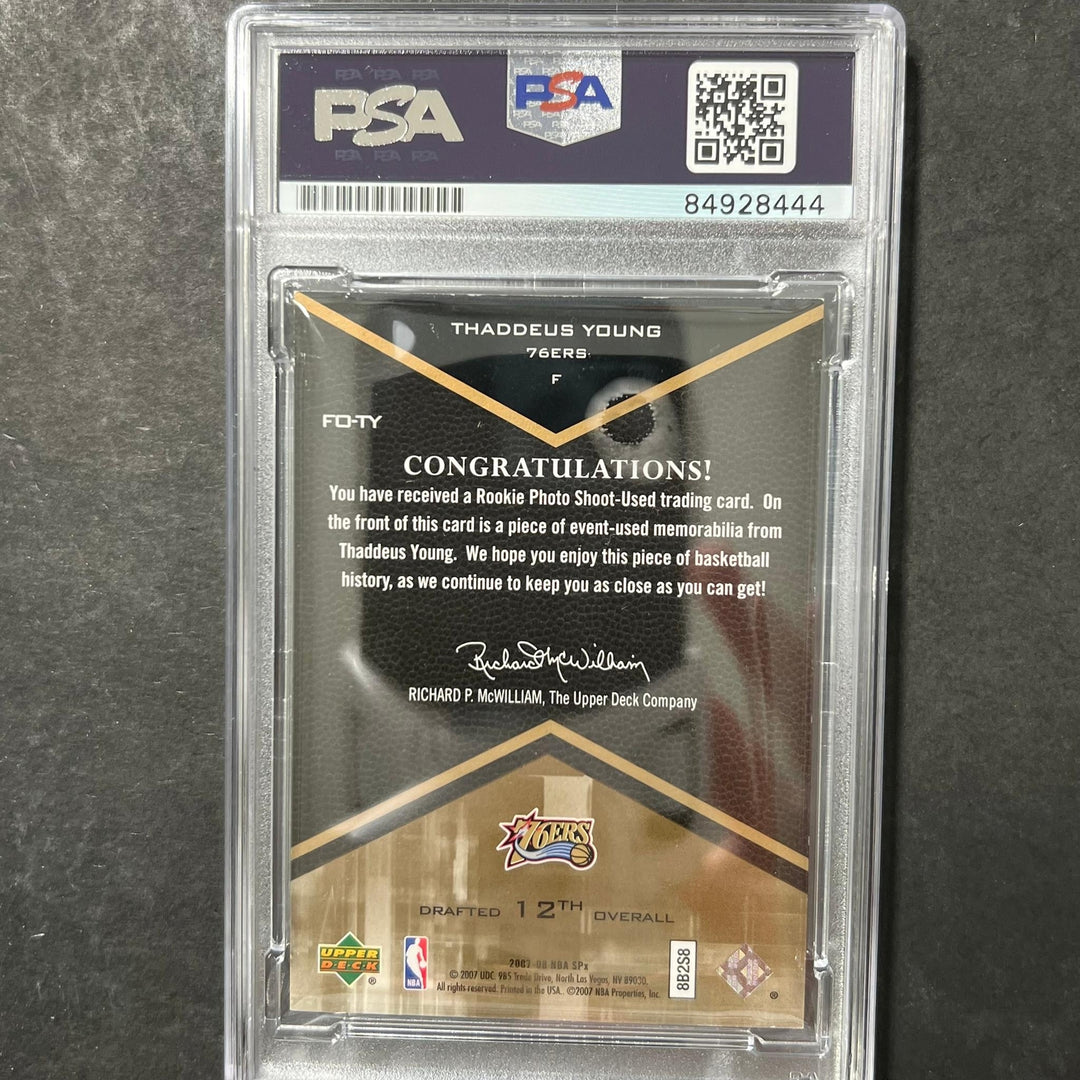 2007 Upper Deck Rookie #FO-TY Thaddeus Young Signed Card AUTO PSA/DNA Slabbed RC