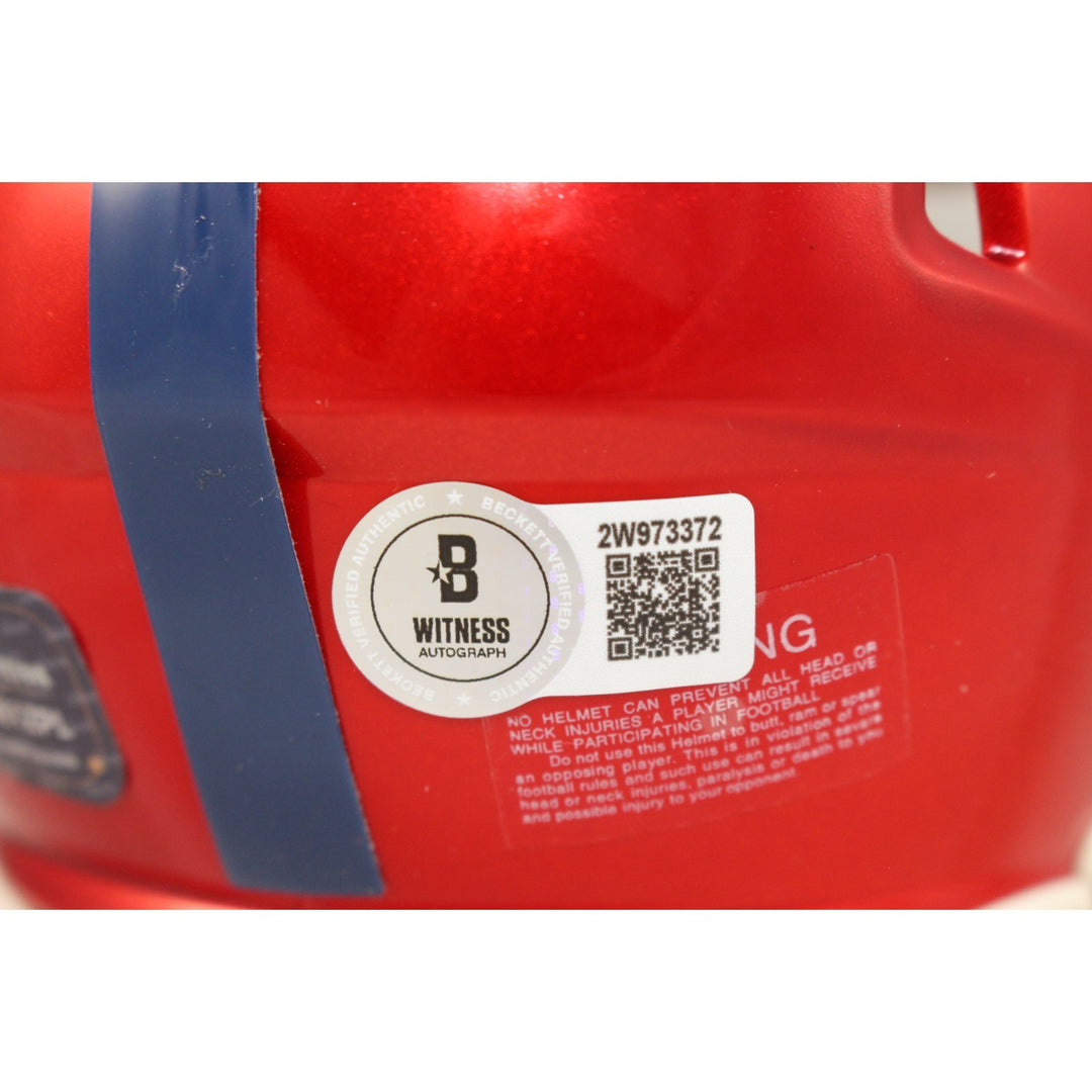 Phil Simms Autographed New York Giants Flash Mini Helmet Beckett Witness 50811