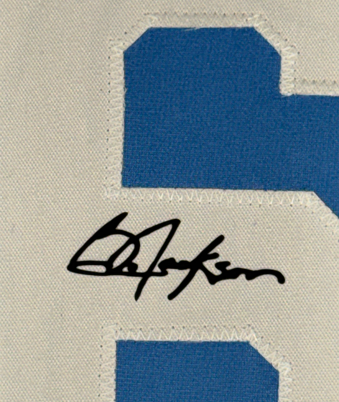 Framed Facsimile Autographed Bo Jackson 33x42 Blue Reprint Laser Auto Jersey