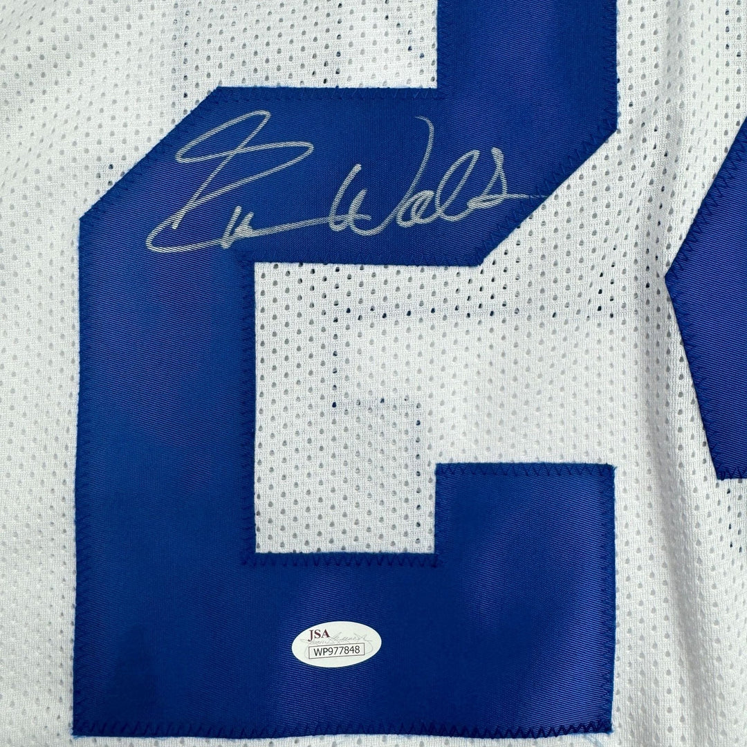 Autographed/Signed Everson Walls Dallas White Football Jersey JSA COA