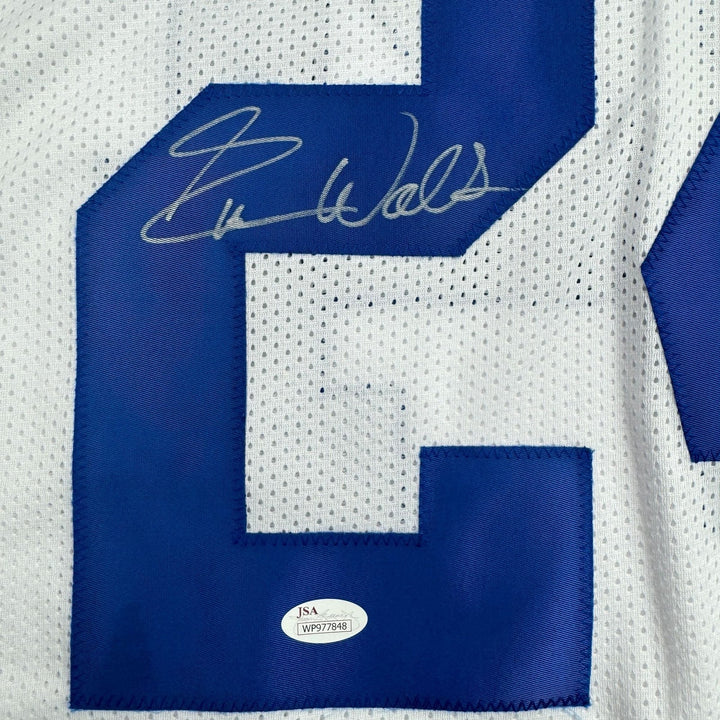 Autographed/Signed Everson Walls Dallas White Football Jersey JSA COA