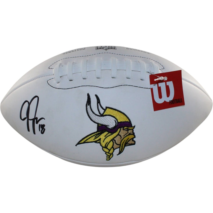 Justin Jefferson Autographed Minnesota Vikings Logo Football Beckett WIT 57923