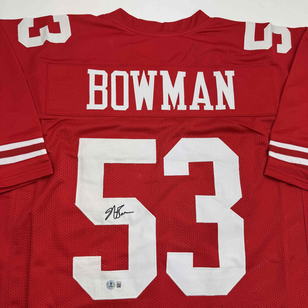 Autographed/Signed NaVorro Bowman San Francisco Red Jersey Beckett BAS COA
