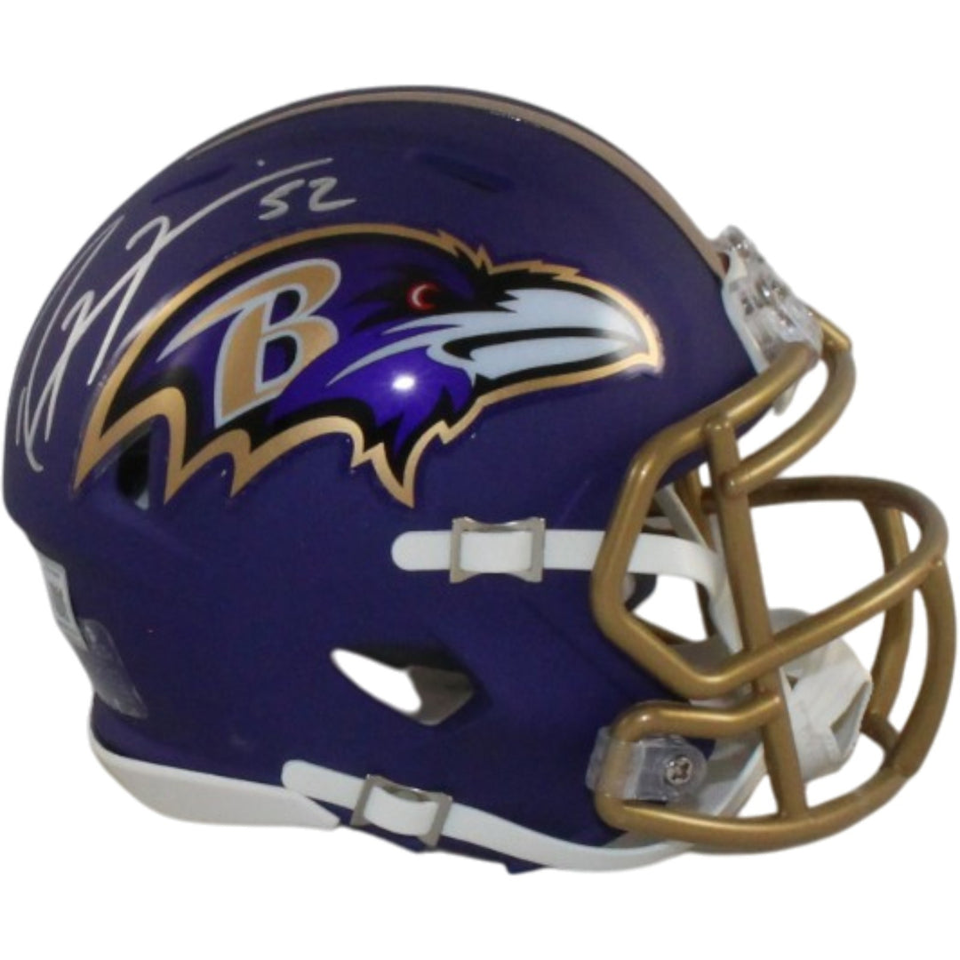 Ray Lewis Signed Baltimore Ravens 2026 ALT #1 Mini Helmet Beckett Witness 57534