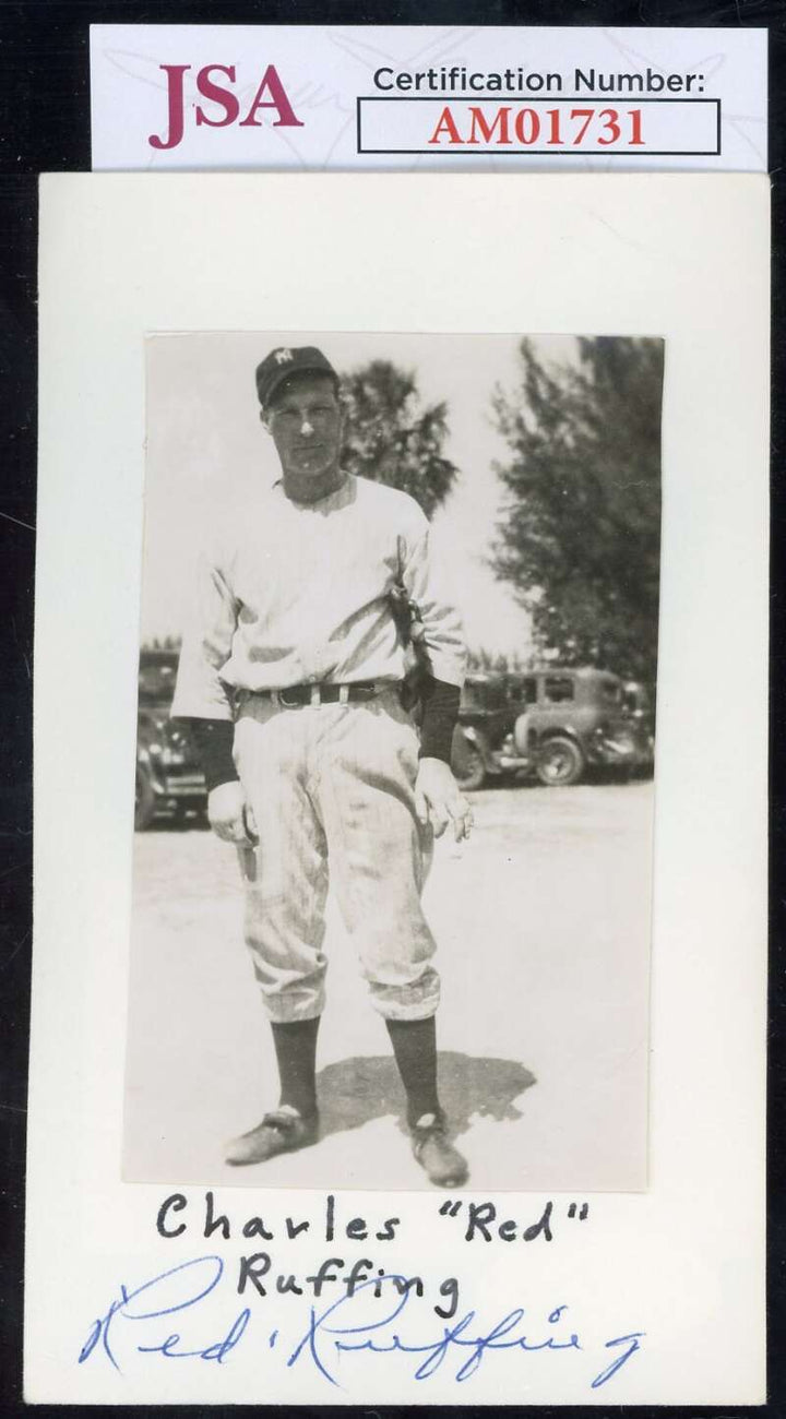 Red Ruffing JSA Coa Signed Vintage Photo Autograph