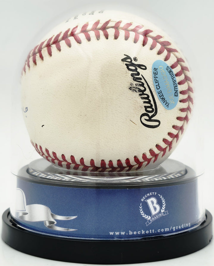 Joe DiMaggio Signed Official JD Logo League Baseball Yankees Auto GM 10 Beckett