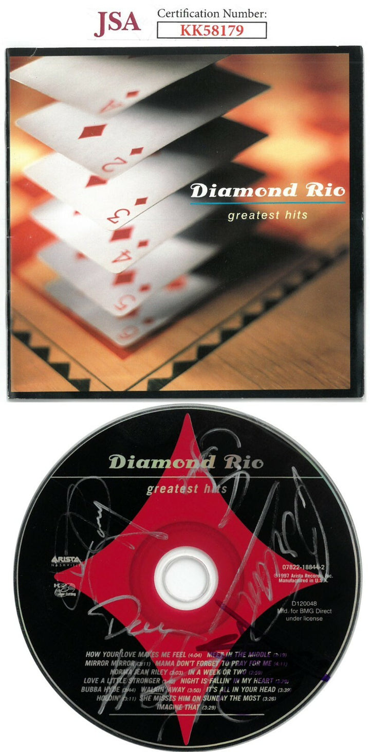 Diamond Rio multi signed 1997 Greatest Hits Album CD w/ Cover & Case- 6 sig- JSA