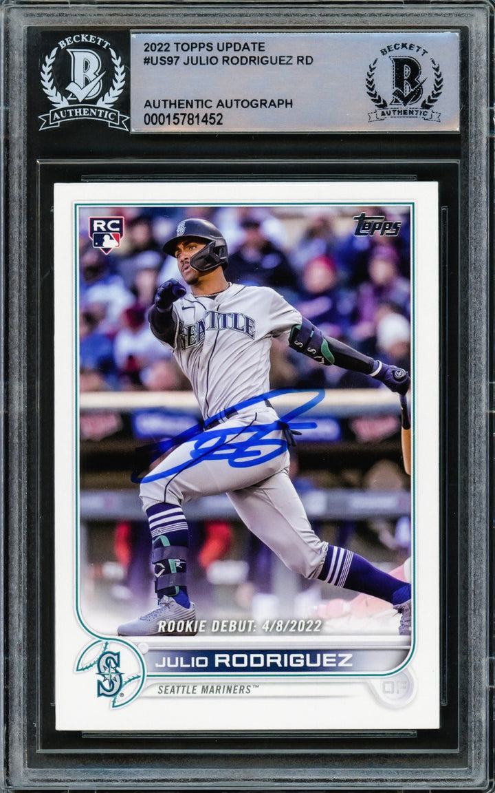 Julio Rodriguez Signed 2022 Topps Update RC #US97 Seattle Mariners Beckett