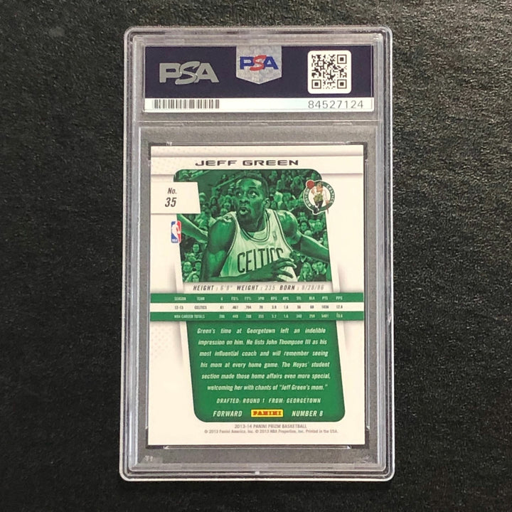 2013-14 Panini Prizm #35 Jeff Green Signed Card AUTO PSA/DNA Slabbed Celtics
