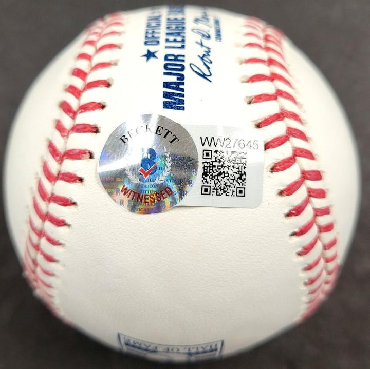 Rollie Fingers signed "HOF 92" MLB Baseball autograph ~ BAS Beckett Witness Holo