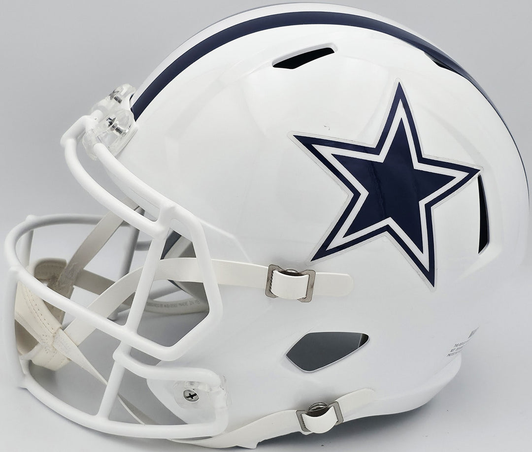 Roger Staubach Auto Cowboys 22 Alternate White Full Size Spd Rep Helmet Beckett