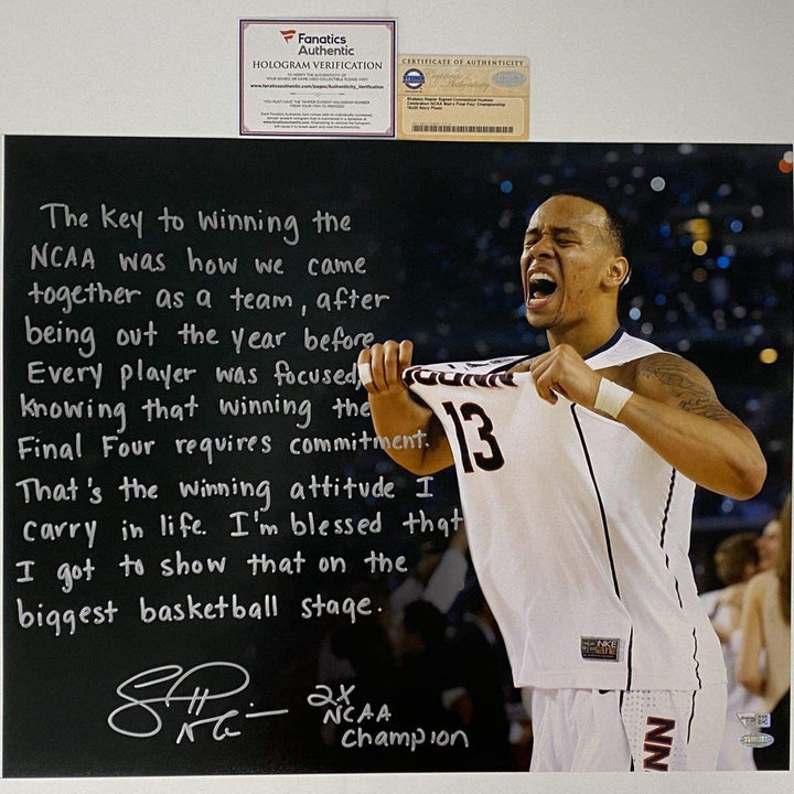 Autographed/Signed SHABAZZ NAPIER Inscribed Story UConn 16x20 Photo Fanatics COA