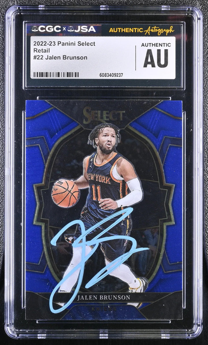 2022-23 Panini Select #22 Jalen Brunson signed card CGC JSA Auto Authentic