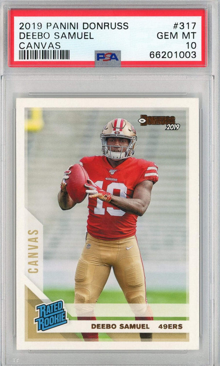 Graded 2019 Panini Donruss Deebo Samuel #317 Canvas Rookie Football Card PSA 10